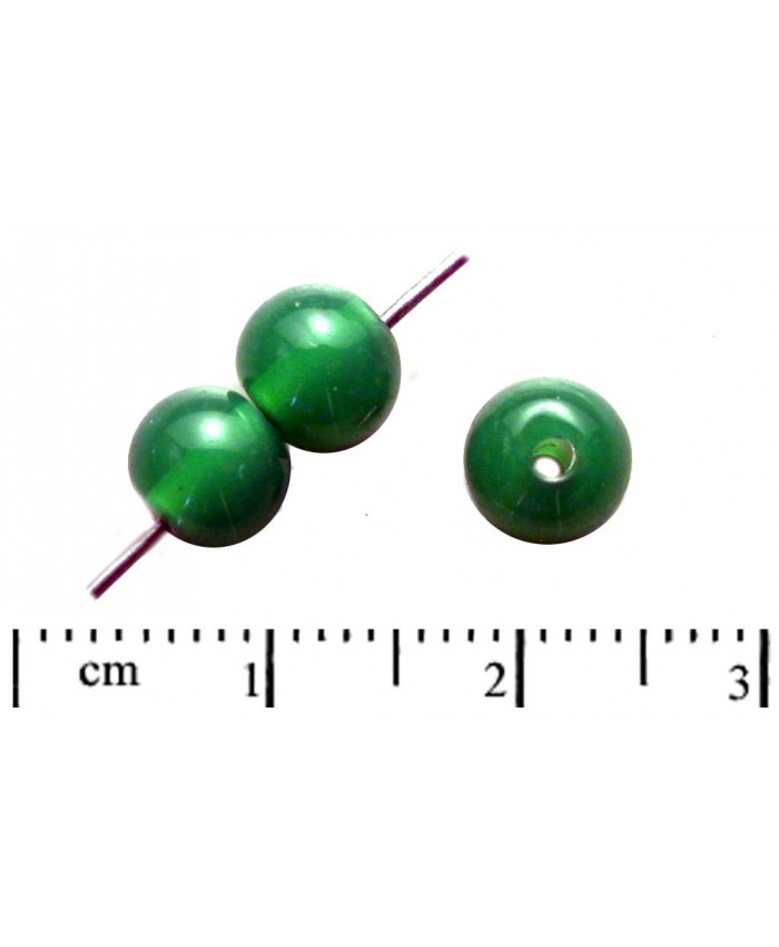 Vinuté perle české - kulička, 6mm, zelený opál