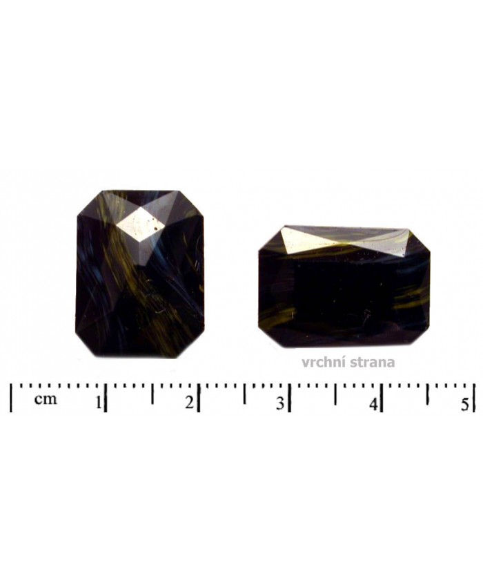 Skl. kameny zasazovací, obdélník - 18x13mm, černá + olivová + modrá