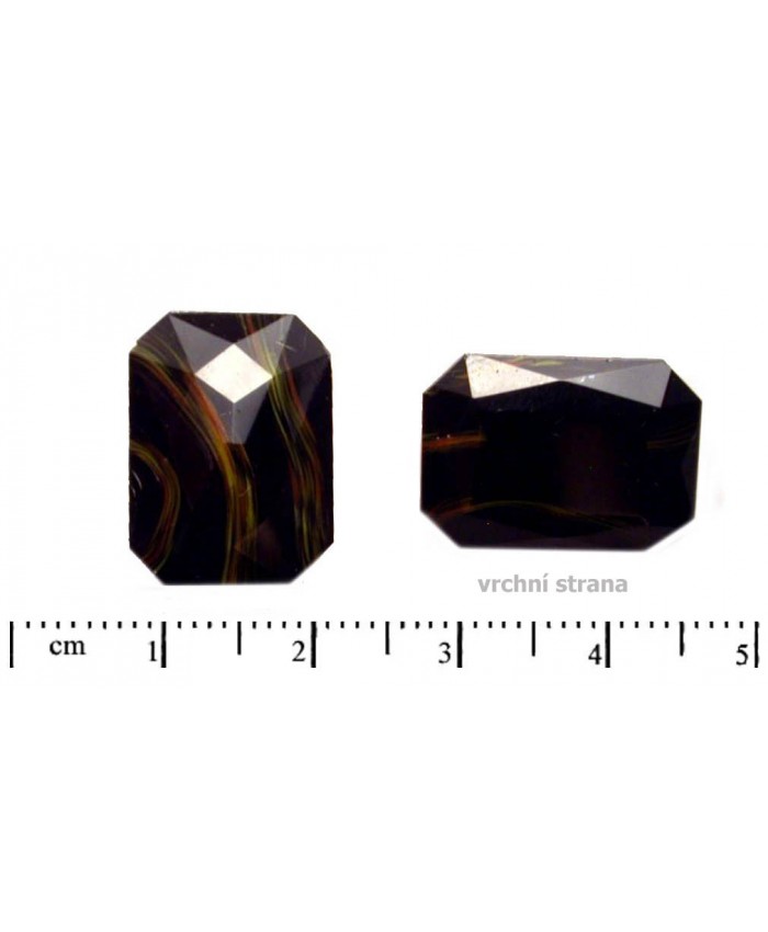 Skl. kameny zasazovací, obdélník - 18x13mm, černá + olivová + hnědá