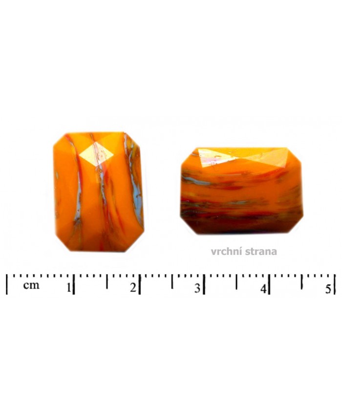 Skl. kameny zasazovací, obdélník - 18x13mm, světlá oranžová