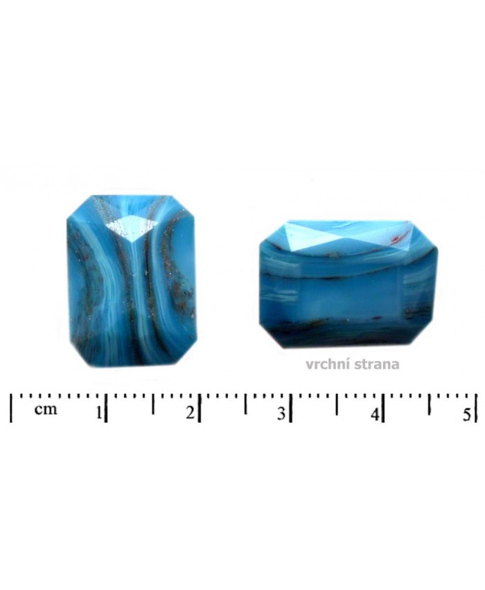 Skl. kameny zasazovací, obdélník - 18x13mm, tyrkys