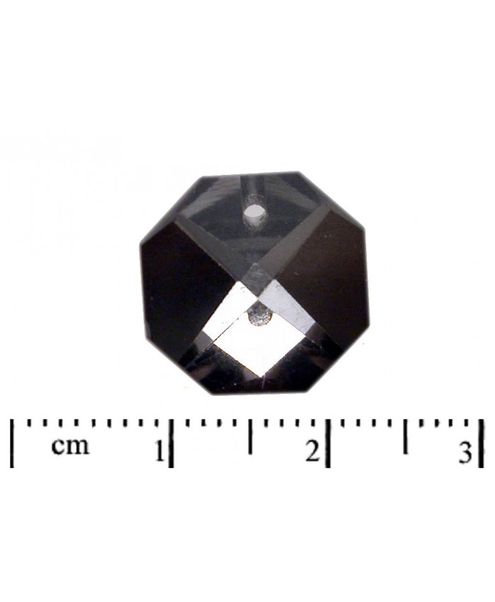Skl. kameny našívací, osmihran - 14mm, krystal + tmavý stín