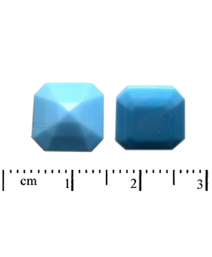 Skl. kameny zasazovací, čtverec - 10mm, tyrkys