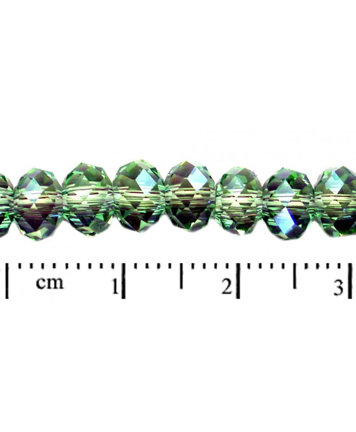 MC perle, rondelka - 4x6mm, peridot