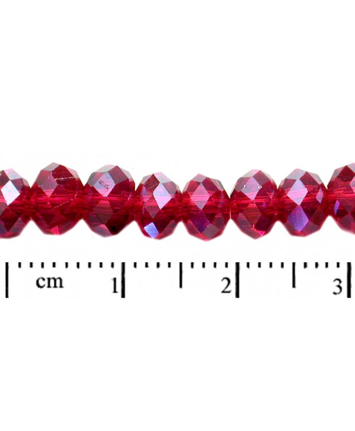 MC perle, rondelka - 4x6mm červená