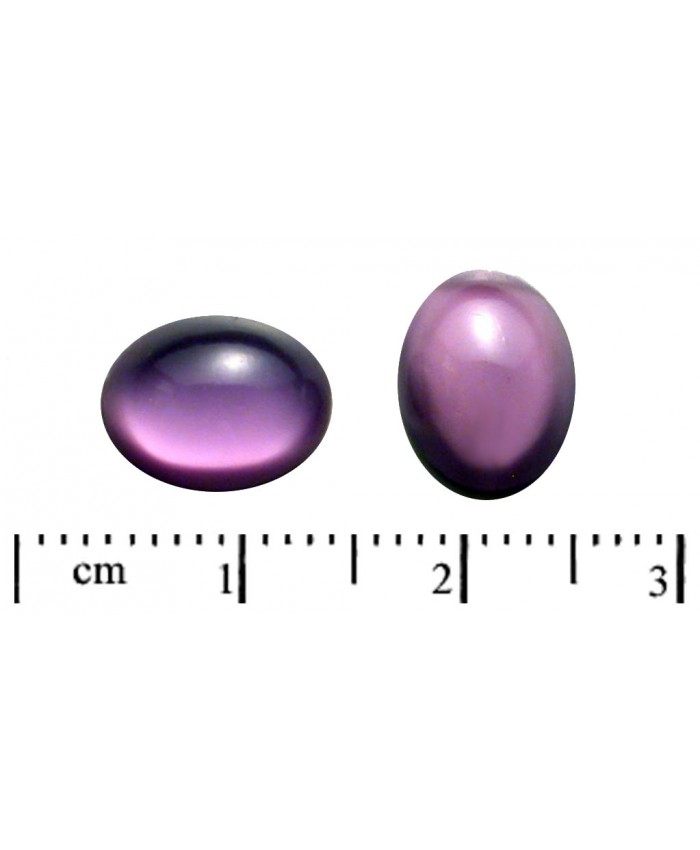 Kabašon oválný - 10x8mm, fialový měsíční svit