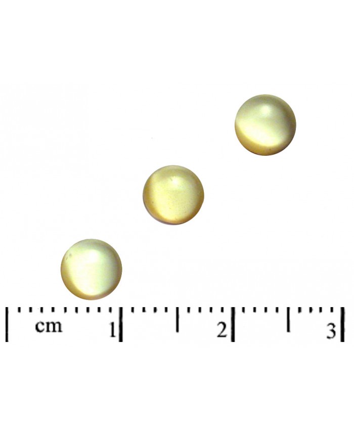 Kabašon kruhový - 6mm, žlutý měsíční svit