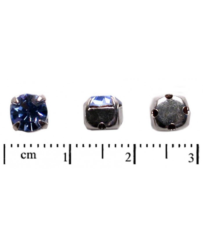 MC šaton ss30 ve stříbrném kotlíku - 6,5mm, světlý safír