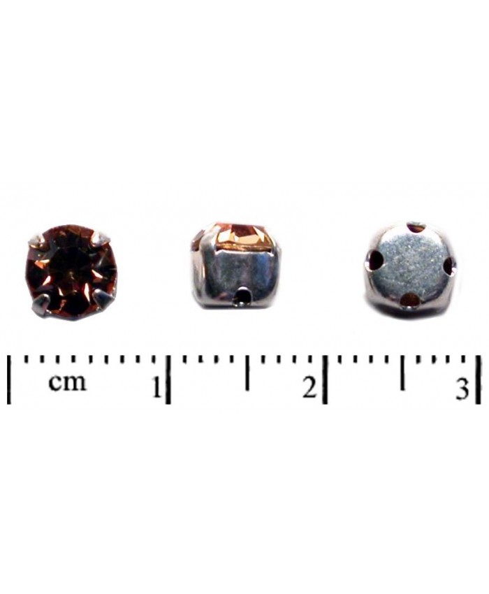 MC šaton ss30 ve stříbrném kotlíku - 6,5mm, světle kouřový topaz