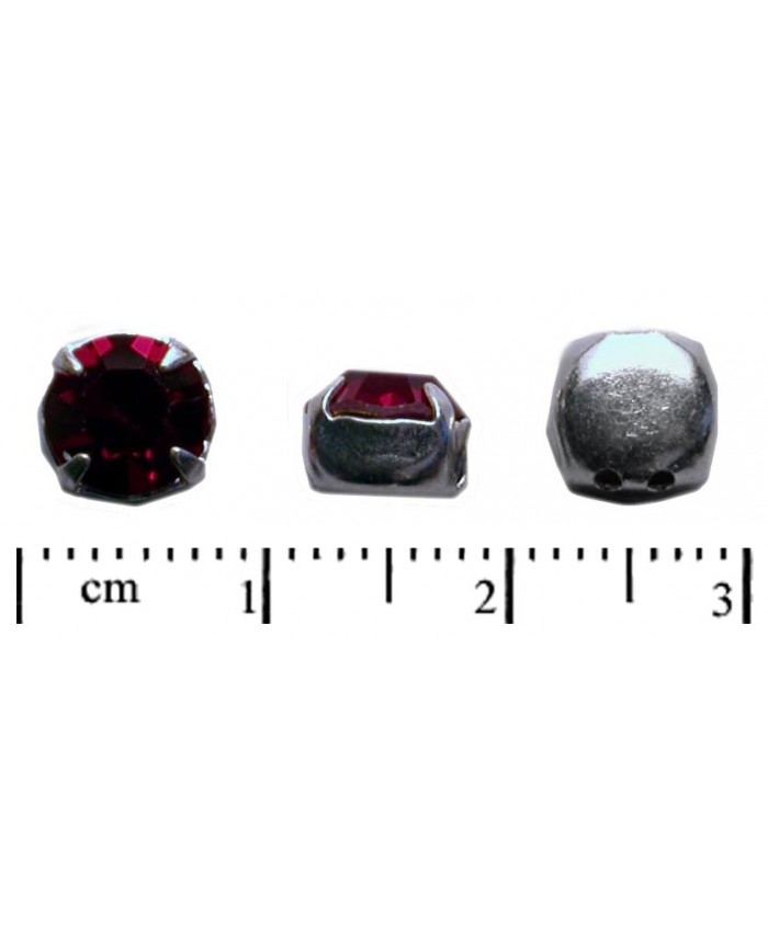 MC šaton ss34 ve stříbrném kotlíku - 7,4mm, garnet