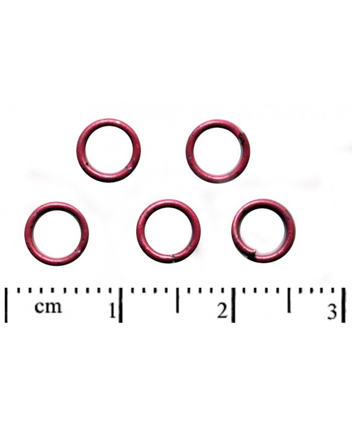 Kroužek spojovací lakovaný - 6x1mm, tmavě růžový;
