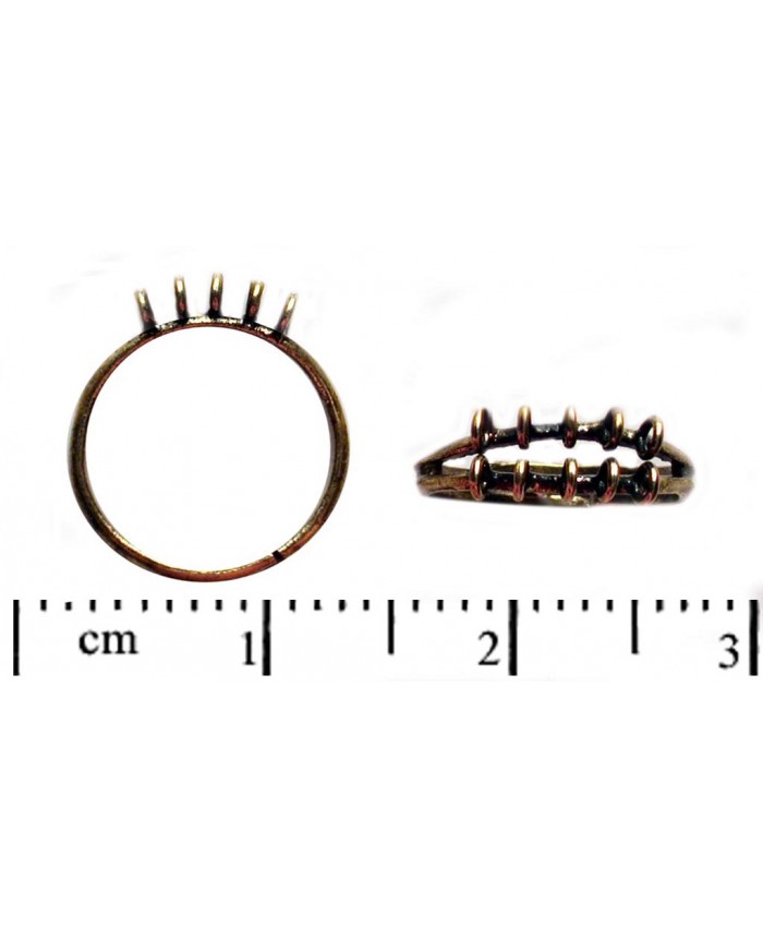 Prstý;nkový základ ketlovací - 10 oček, nast.vel.17-19mm, starozlato