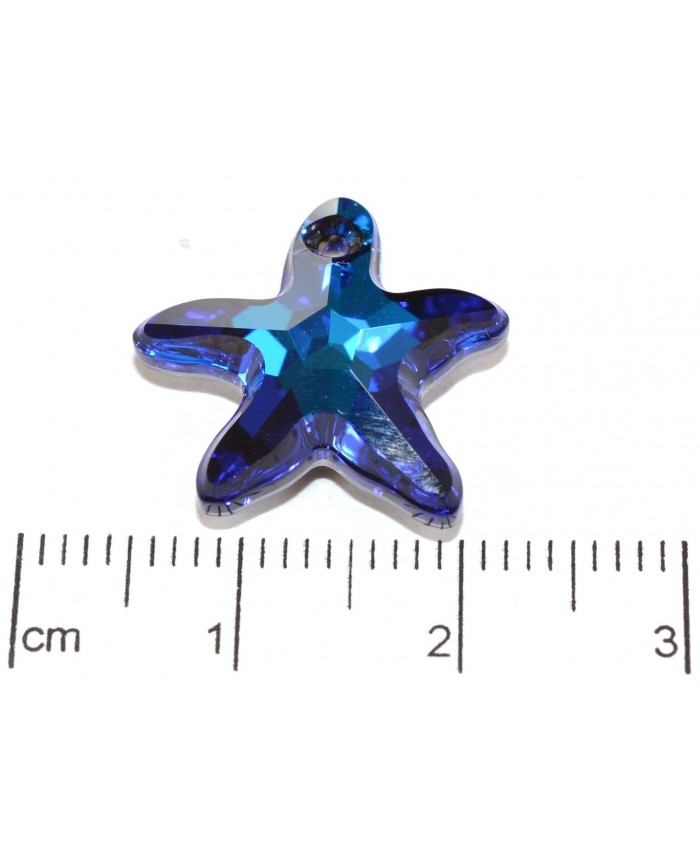 Swarovski, 6721 mořská hvězda - 16mm, krystal / bermuda blue