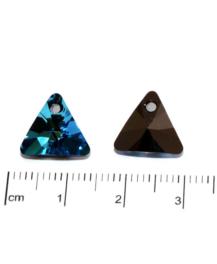 Swarovski, 6628 trojúhelník -12mm, crystal / bermuda blue