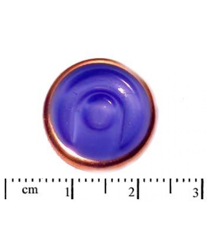 Knoflík modrý č. 1 - 17mm, tmavě modrá sytá + zlato