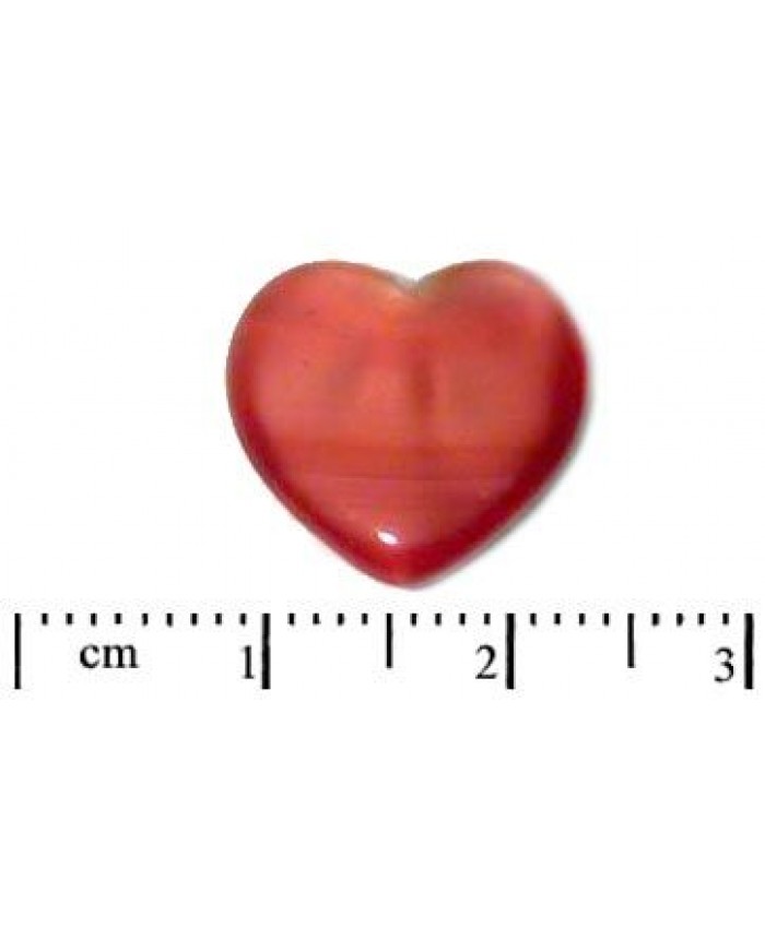 Knoflík srdce č. 15 - 15x14mm, červené hedvábí