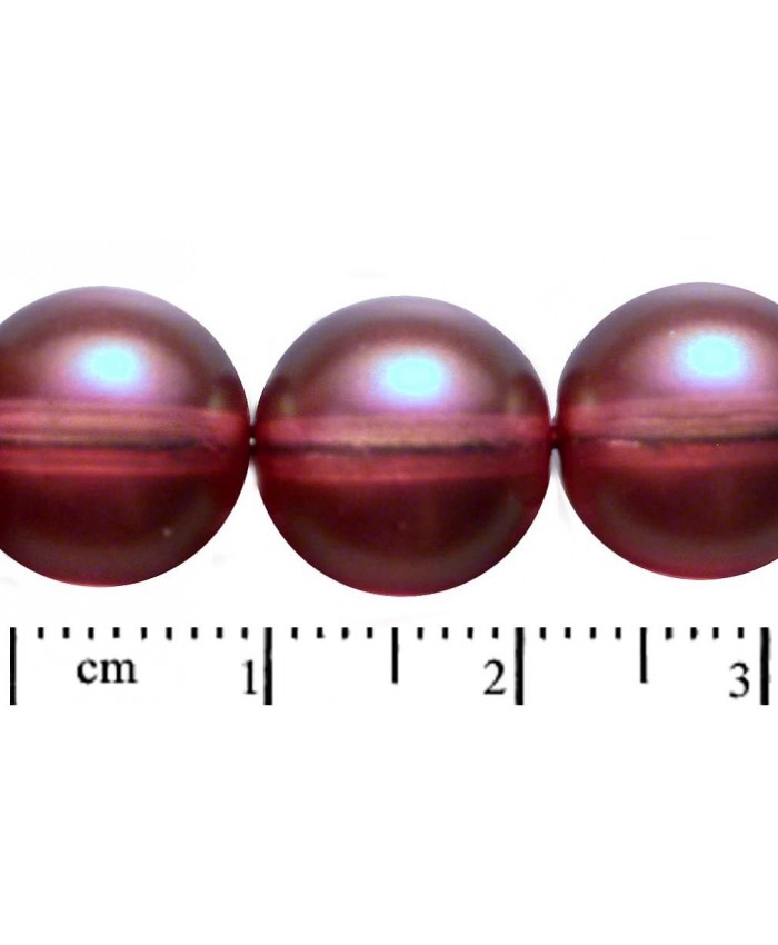 Voskové perle - 12mm, růžová mat  transp.