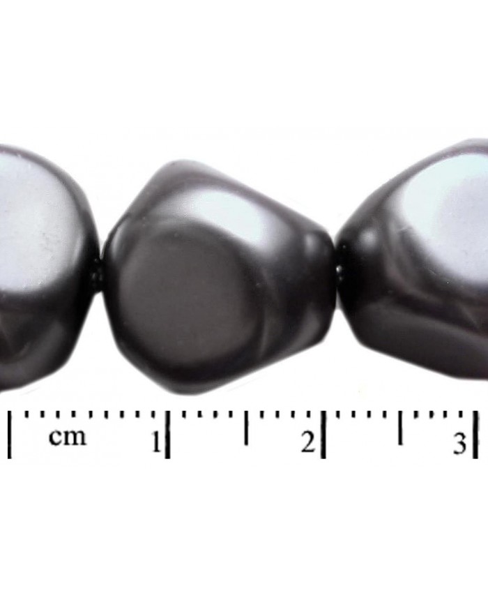 Voskové perle, nepr.kulička - 15mm, tmavě šedá mat