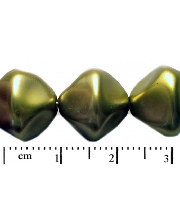Voskové perle, nepr.kulička - 18mm, světle olivová