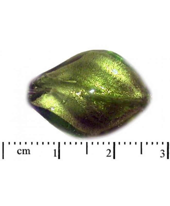 Vinuté perle import - ovál se stříbrem, 24x14mm, olivín
