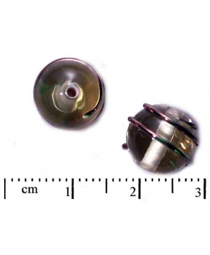 Vinuté perle české - se spirálou, 10mm, jonquil