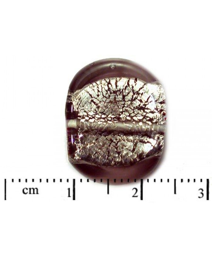 Vinuté perle české - se stříbrem, 12mm, šedá
