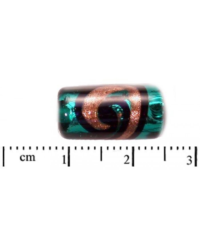 Vinuté perle české - se stříbrem zdobené avanturínem, 16x8mm, emerald
