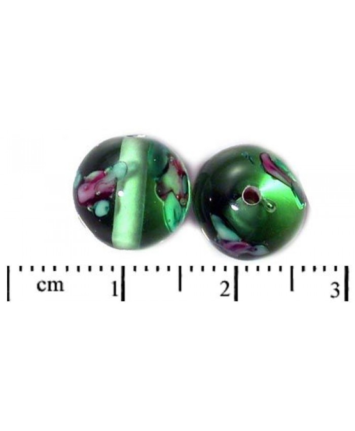 Vinuté perle české - transp. s růžičkami, 10mm, peridot