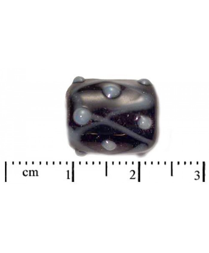 Vinuté perle české - indiánské malované, 14x12mm, černá