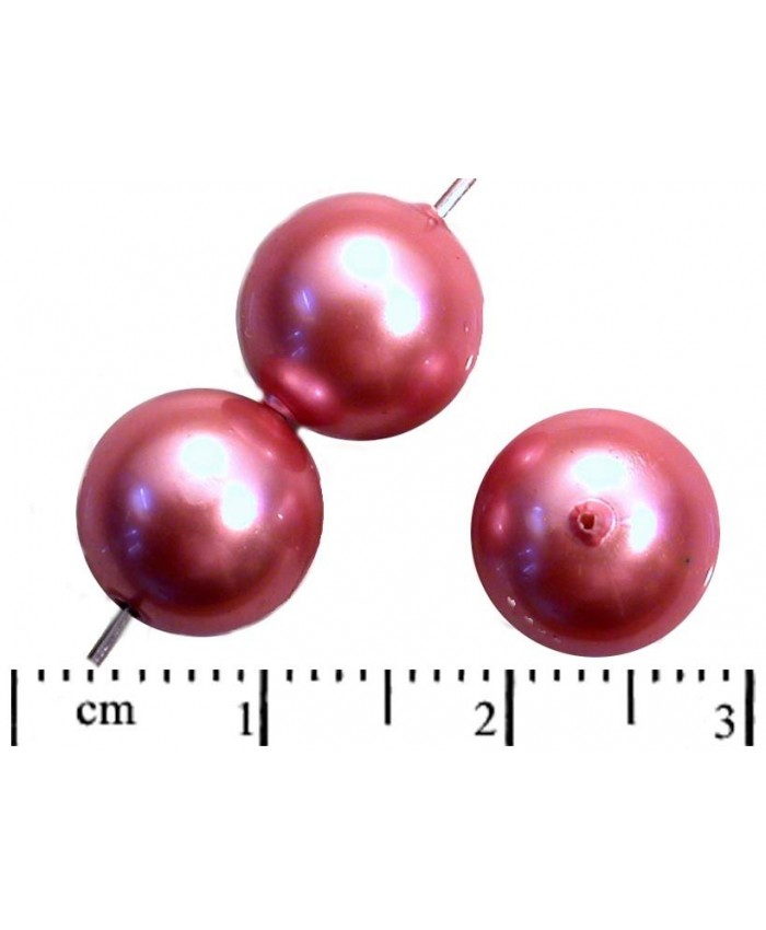 Perly barvené, kuličky - 10mm, starorůžová