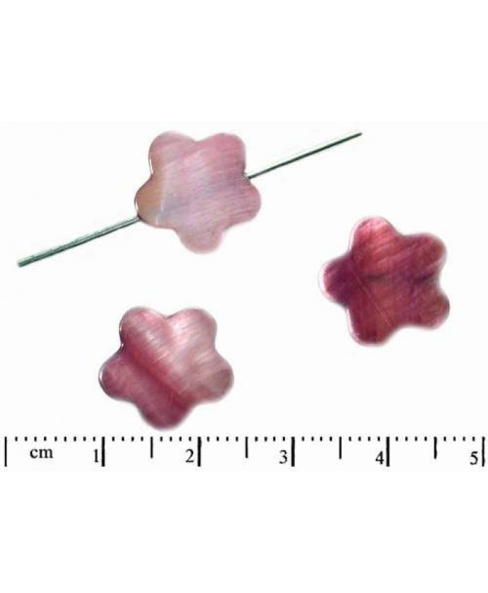 Perlové korále - kytička, 14mm, světle fialová