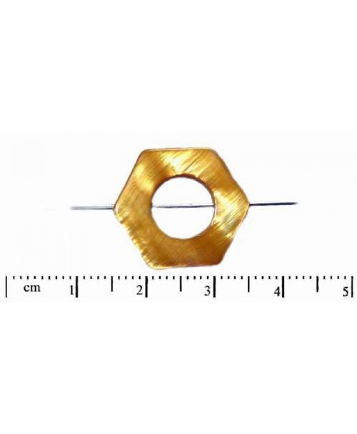Perlové korále - šestiúhelník, 18mm, zlato