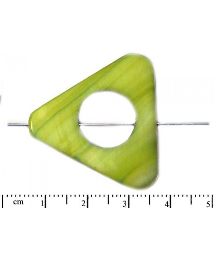 Perlové korále - trojúhelník, 30mm, olivová